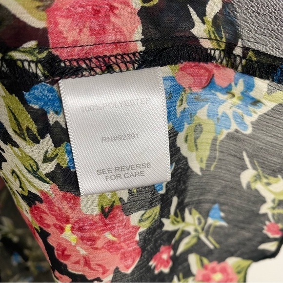 Mason + Mackenzie floral boho chiffon tunic blouse shirt size small - Picture 3 of 4